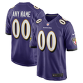 Mens Baltimore Ravens Purple Custom Game Jersey