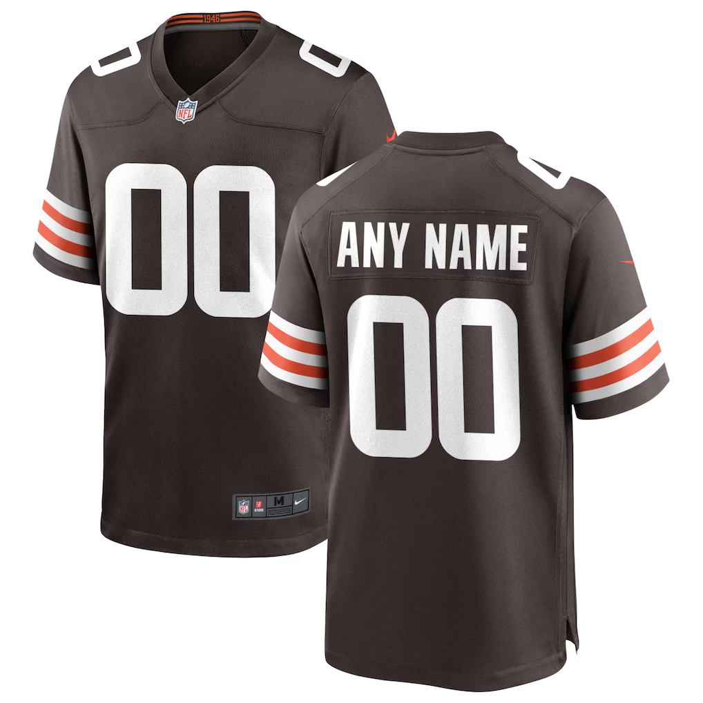 Mens Cleveland Browns Brown Custom Game Jersey