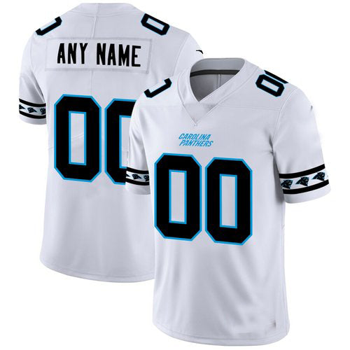 Custom Carolina Panthers White Team Stitched Limited Stitched Jerseys