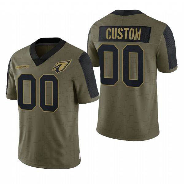 Custom Arizona Cardinals Olive Salute To Service Limited Jersey Name And Number Football Jerseys