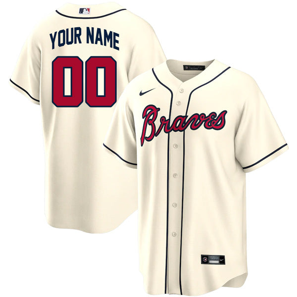 Custom Atlanta Braves Jersey Cream