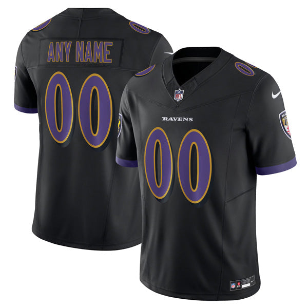 Custom Baltimore Ravens Alternate Jersey Black