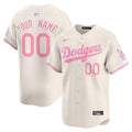 Custom Los Angeles Dodgers Bubblegum Jersey Cream