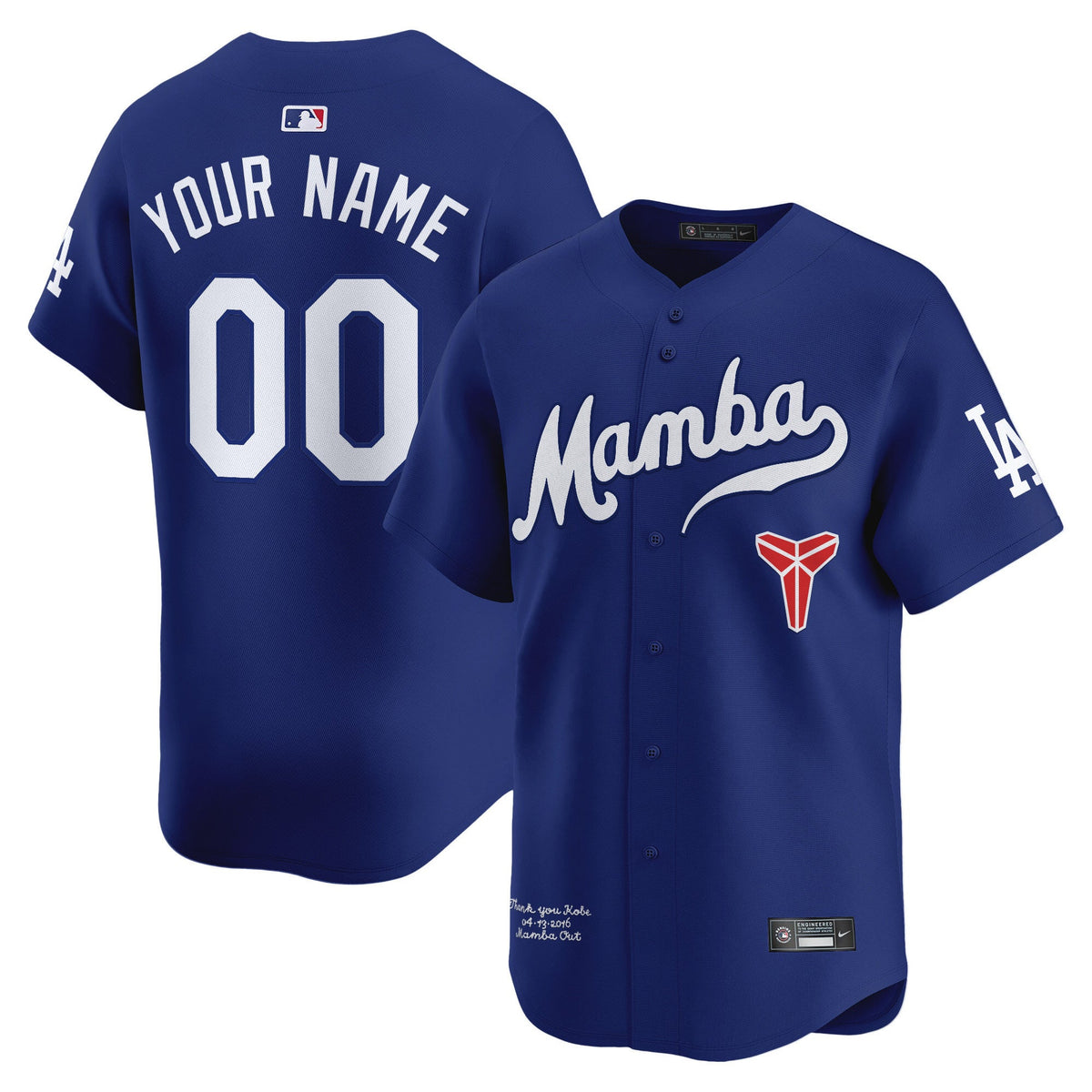 Custom Los Angeles Dodgers Kobe Honor Jersey Royal Blue