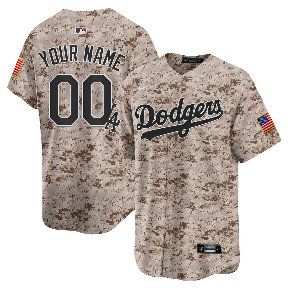 Custom Los Angeles Dodgers USMC Jersey Desert Camo