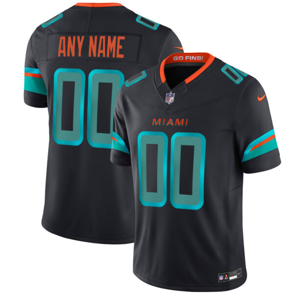 Custom Miami Dolphins 2025 Rivalries Game Jersey Pitch Blue