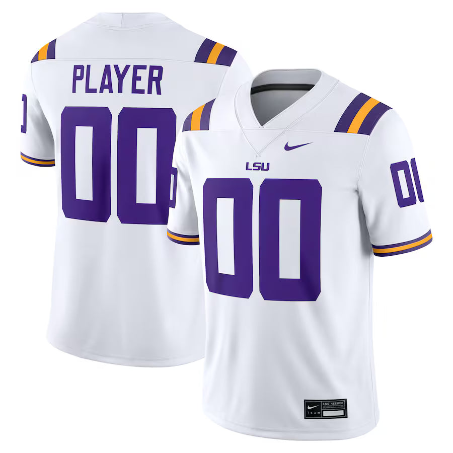 Custom LSU Tigers Jersey White