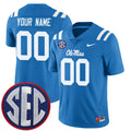Custom Ole Miss Rebels Jersey Powder Blue
