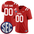 Custom Ole Miss Rebels Jersey Red