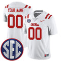 Custom Ole Miss Rebels Jersey White