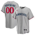 Custom Minnesota Twins Road Jersey Gray Pinstripe