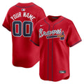 Custom Atlanta Braves Alternate Jersey Red