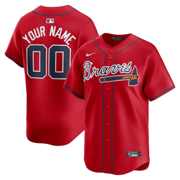 Custom Atlanta Braves Alternate Jersey Red
