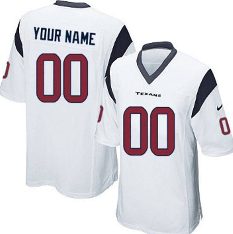Custom Houston Texans White Limited Stitched Jerseys