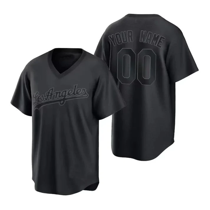 Mens Los Angeles Dodgers Black Cooperstown Replica Custom Jersey