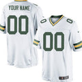 Custom Green Bay Packers White Limited Stitched Jerseys