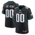 Mens Philadelphia Eagles Black Alternate Custom Game Jersey