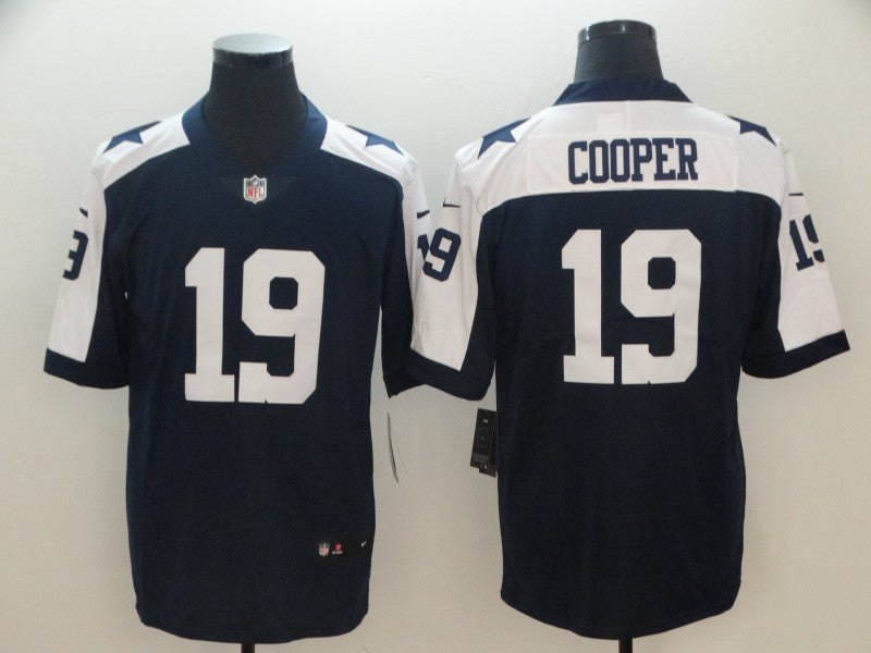 Mens Dallas Cowboys Amari Cooper #19 Navy Alternate Custom Game Jersey