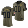 Custom Green Bay Packers Olive Custom 2021 Salute To Service Limited Stitched Jerseys