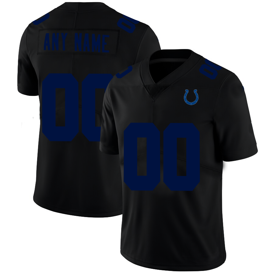 Custom Indianapolis Colts Football Jerseys Black American Stitched Name And Number