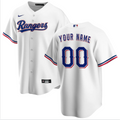Mens Texas Rangers White Home Replica Custom Jersey