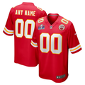 Mens Kansas City Chiefs Red Super Bowl LVIII Patch Custom Game Jersey