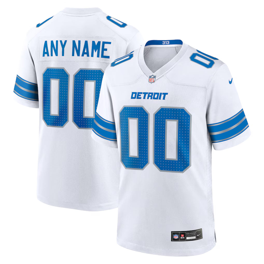 Custom Detroit Lions Jersey White