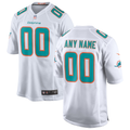 Mens Miami Dolphins White Custom Game Jersey