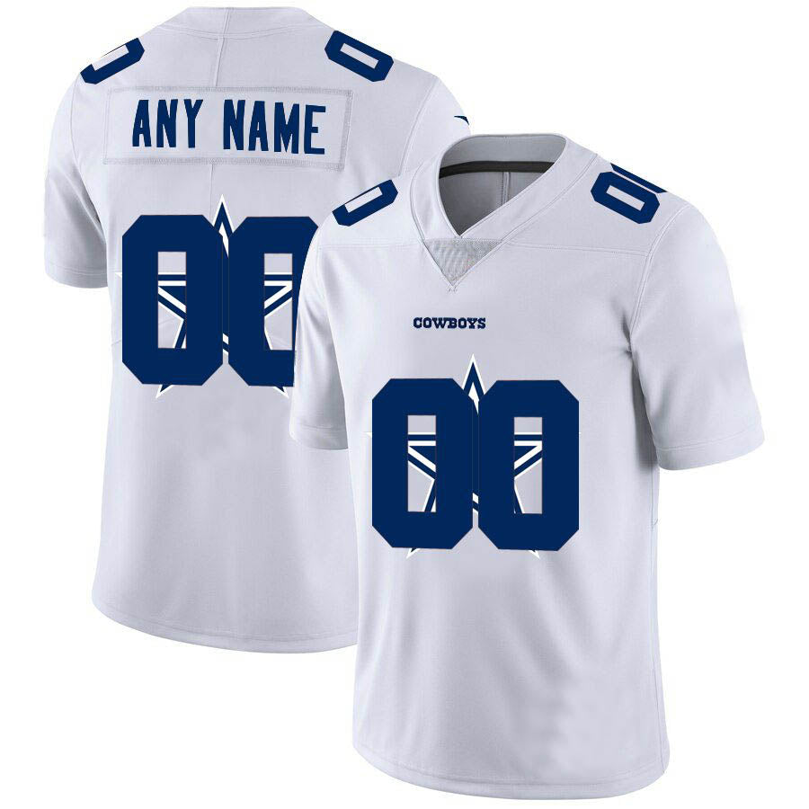 Custom Dallas Cowboys Jersey Limited White Stitched Team Big