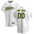 Mens Oakland Athletics White Home Replica Custom Jersey