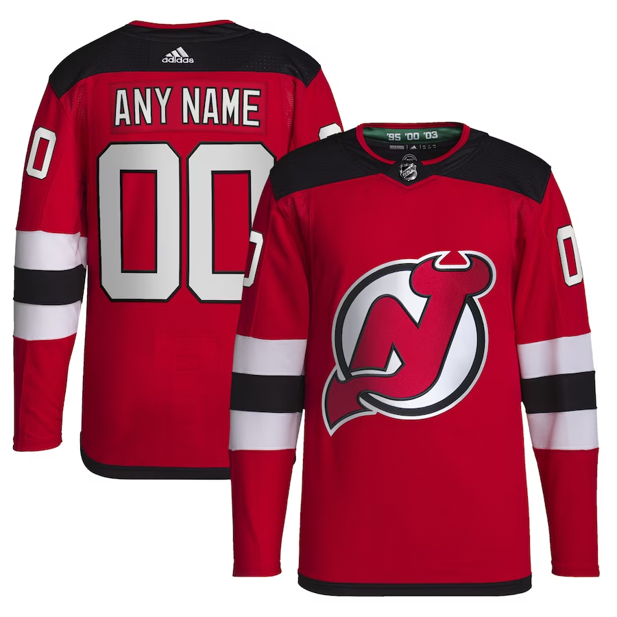 Mens New Jersey Devils Red Custom Team Player Jersey