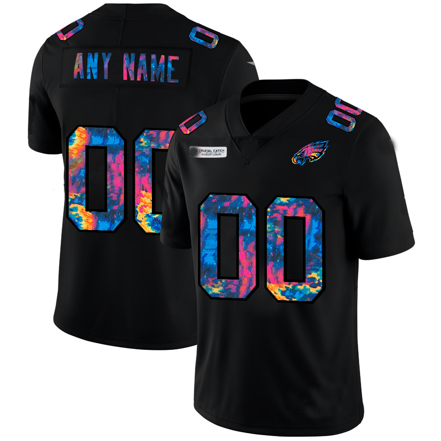 Custom Philadelphia Eagles Black 2020 Crucial Catch Stitched Limited Stitched Jerseys