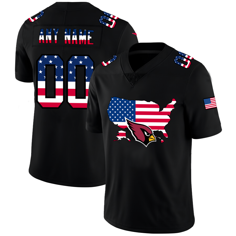 Custom Arizona Cardinals Black Limited Fashion Flag Stitched Football Jerseys