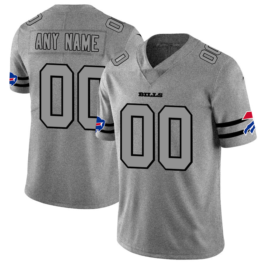 Custom Buffalo Bills 2019 Gray Gridiron Gray Stitched Limited Stitched Jerseys