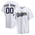 Mens Los Angeles Dodgers White Replica Custom Jersey
