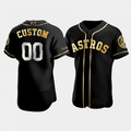Mens Houston Astros Black Replica Player Custom Jersey