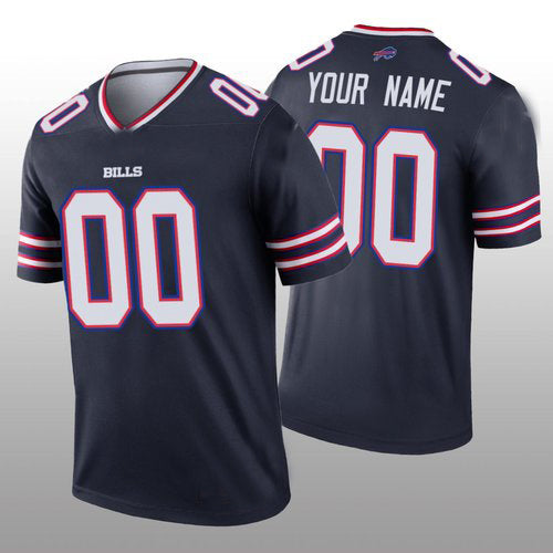 Custom Buffalo Bills Navy Inverted Legend Stitched Jerseys