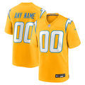 Mens Los Angeles Chargers Gold Alternate Charger Power Game Custom Jersey