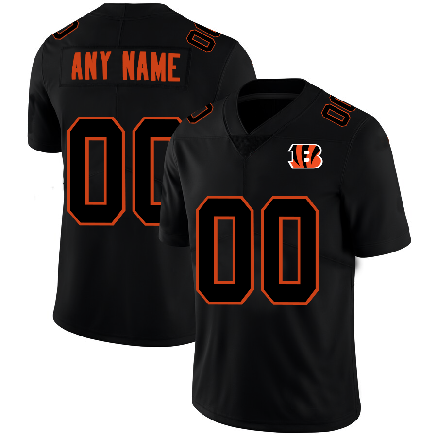 Custom2 Cincinnati Bengals Football Jerseys American Black Stitched Name And Number