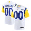 Mens Los Angeles Rams White Alternate Custom Game Jersey