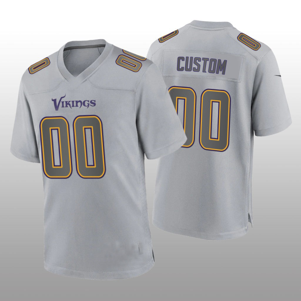 Custom Minnesota Vikings Gray Atmosphere Game Stitched