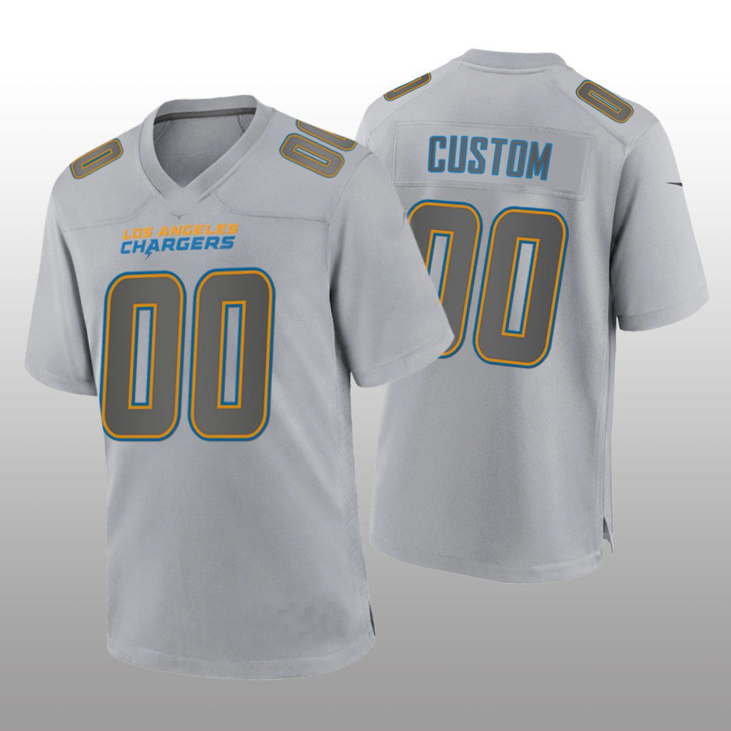 Custom Los Angeles Chargers Gray Atmosphere Game Stitched Jerseys