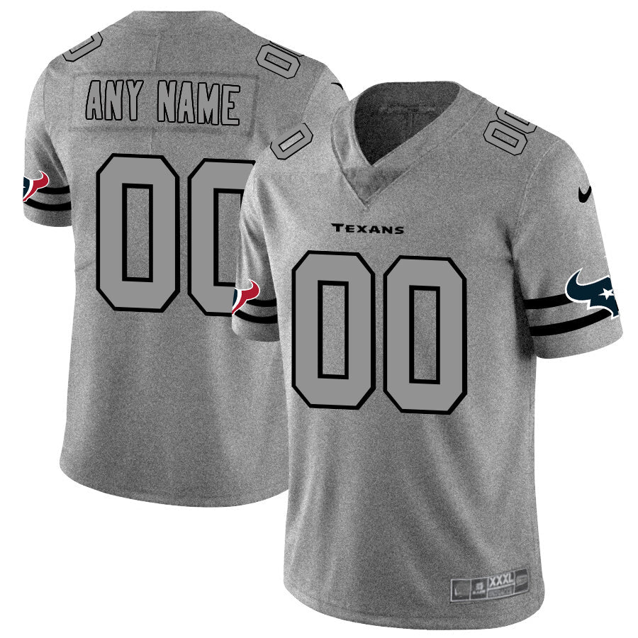 Custom Houston Texans 2019 Gray Gridiron Gray Stitched Limited Stitched Jerseys