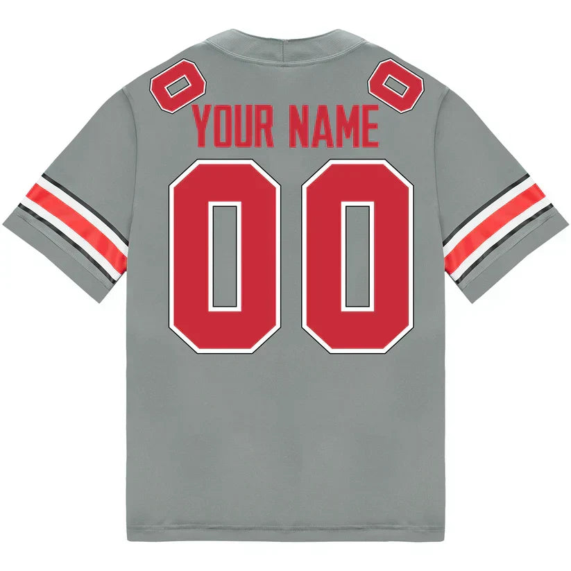 Custom Ohio States Buckeyes Jersey Grey