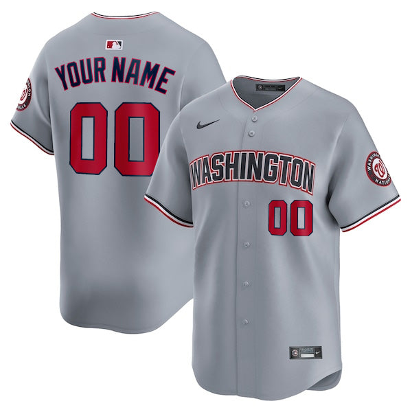 Custom Washington Nationals Road Jersey Gray