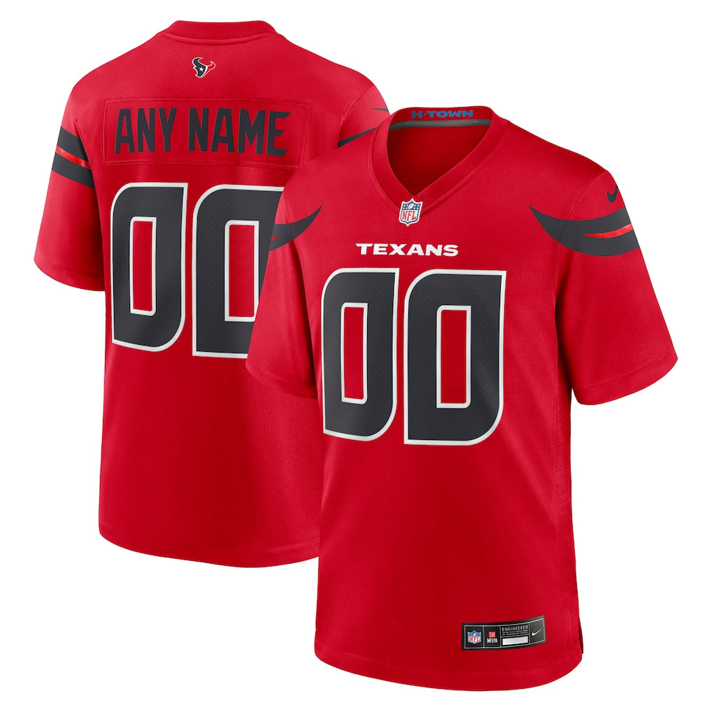 Custom Houston Texans Alternate Jersey Red