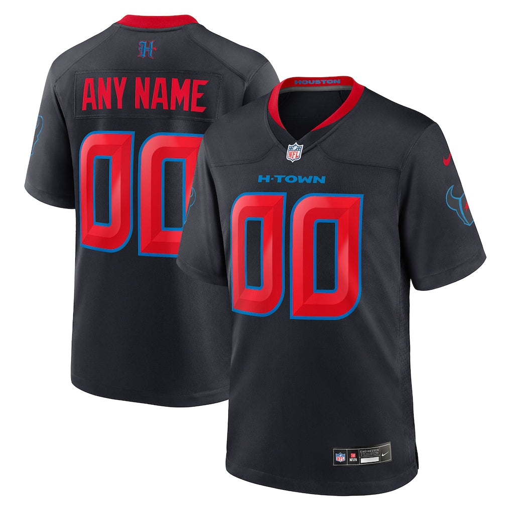 Custom Houston Texans Secondary Alternate Jersey Navy