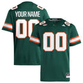 Custom Miami Hurricanes Jersey Green