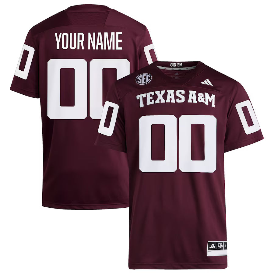 Custom Texas A&M Aggies Jersey Maroon