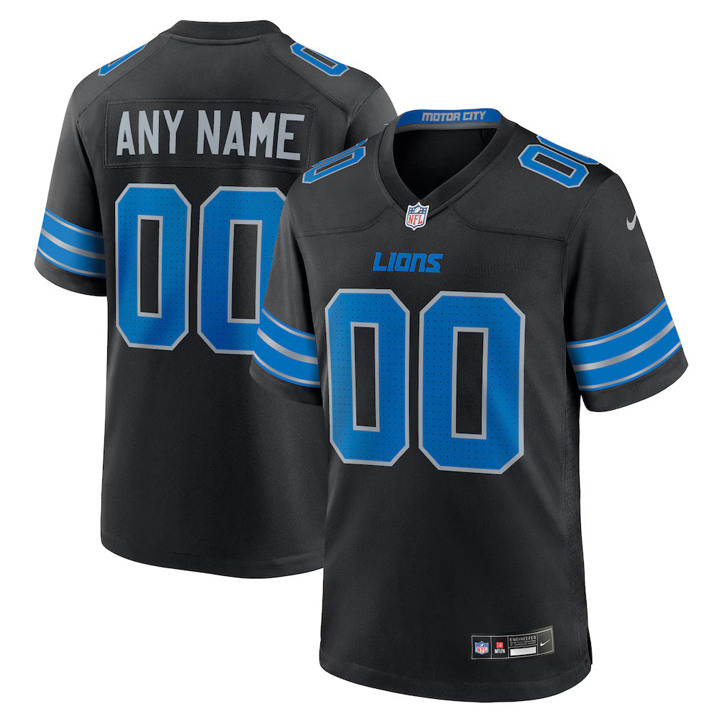 Custom Detroit Lions Alternate Jersey Black